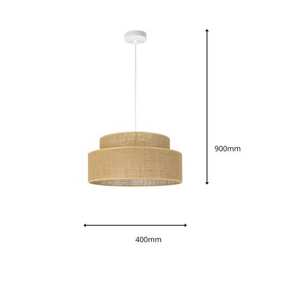 Lustr na lanku BOHO 1xE27/60W/230V pr. 40 cm béžová