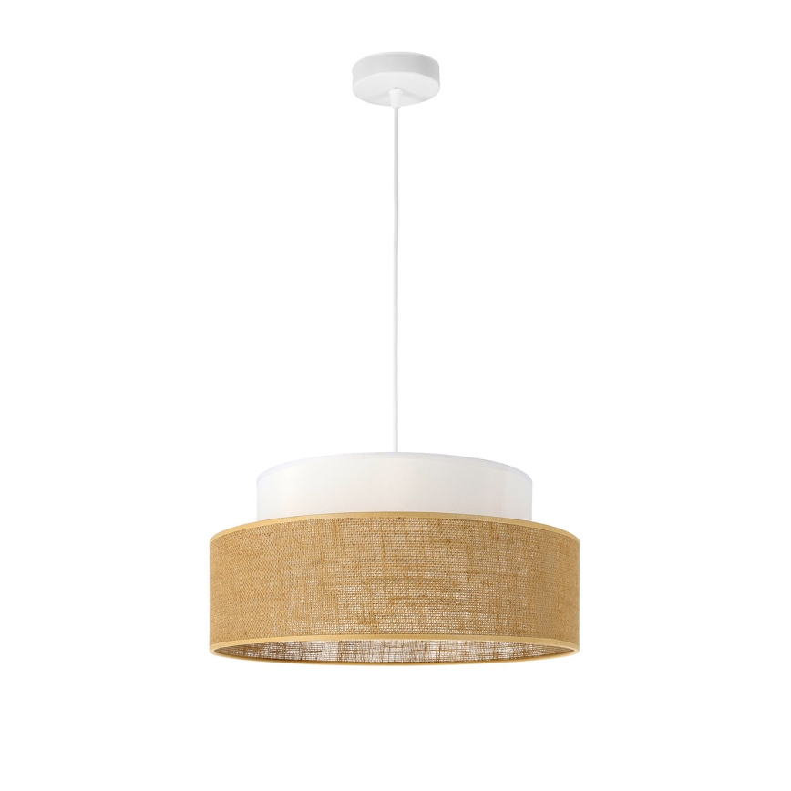 Lustr na lanku BOHO 1xE27/60W/230V pr. 40 cm bílá/béžová
