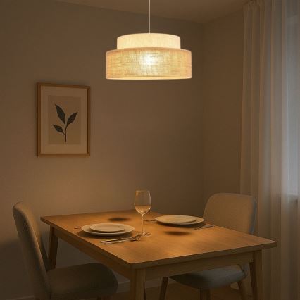Lustr na lanku BOHO 1xE27/60W/230V pr. 40 cm krémová/béžová