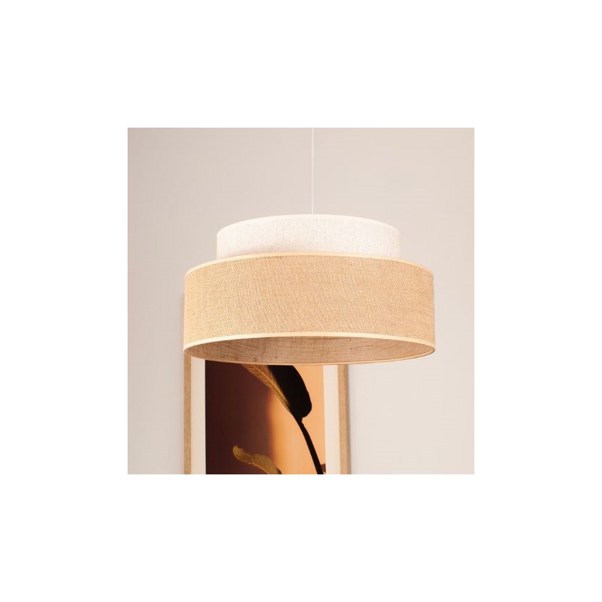 Lustr na lanku BOHO 1xE27/60W/230V pr. 40 cm krémová/béžová