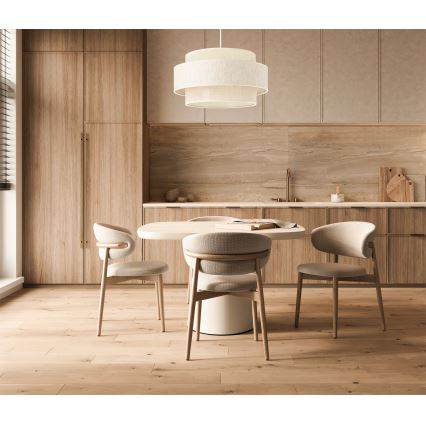 Lustr na lanku BOHO 1xE27/60W/230V pr. 40 cm krémová/juta