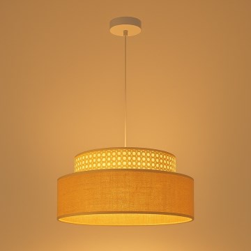 Lustr na lanku BOHO 1xE27/60W/230V pr. 40 cm ratan