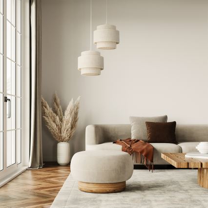 Lustr na lanku BOHO 2xE27/60W/230V bílá