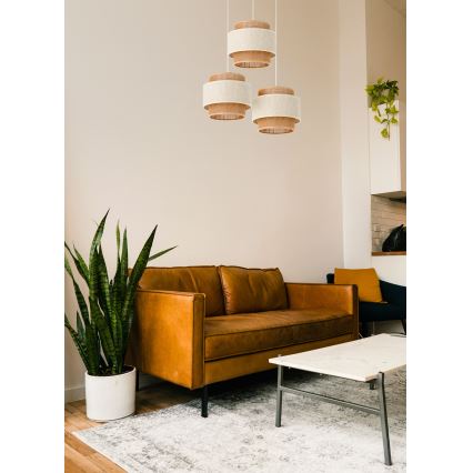 Lustr na lanku BOHO 3xE27/60W/230V krémová/juta
