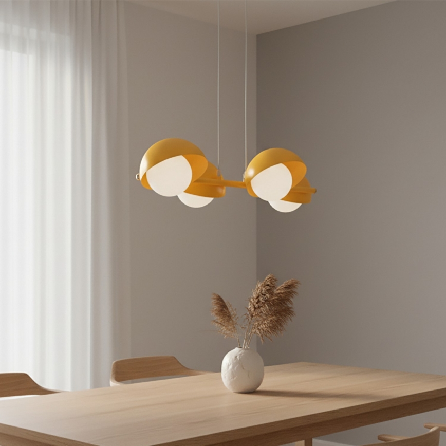 Lustr na lanku BOOM 4xG9/8W/230V oranžová