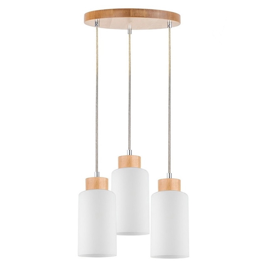 Lustr na lanku BOSCO 3xE27/60W/230V bříza