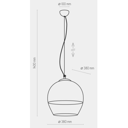 Lustr na lanku BOULETTE 1xE27/60W/230V zlatá