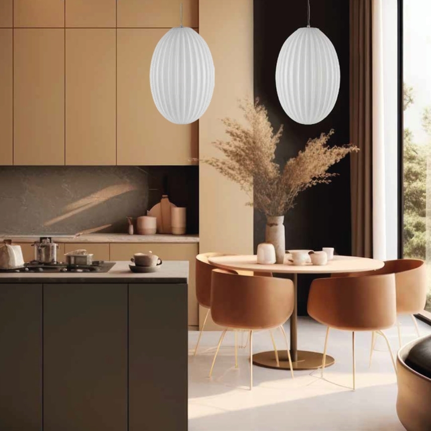 Lustr na lanku BRAGA 1xE27/60W/230V bílá