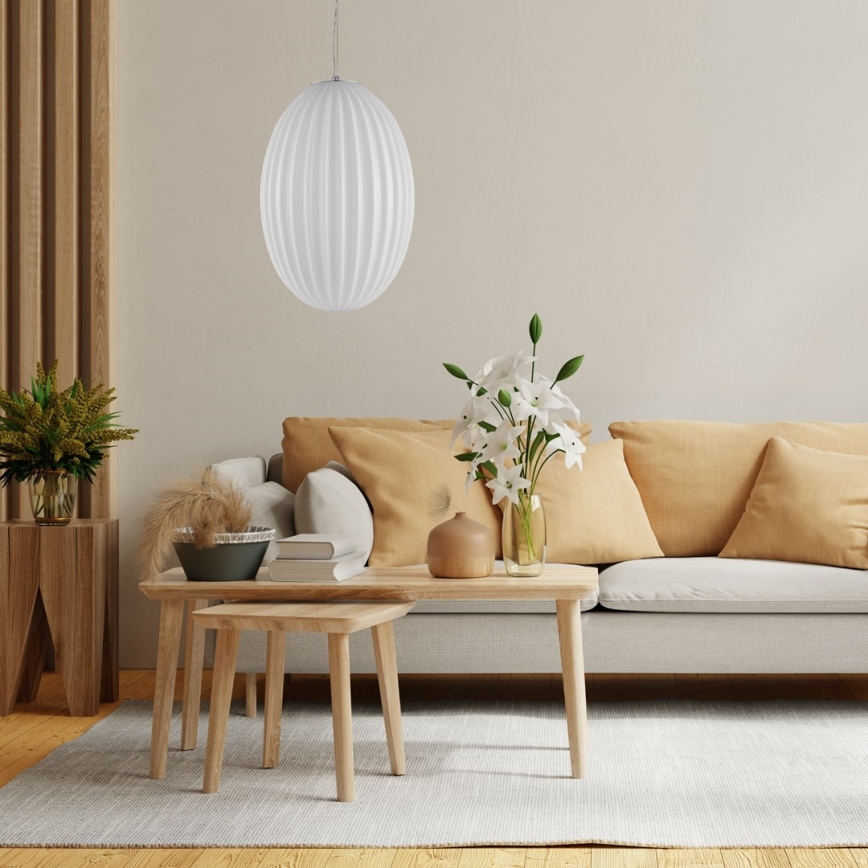 Lustr na lanku BRAGA 1xE27/60W/230V bílá