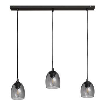 Lustr na lanku BRILLANT 3xE27/15W/230V šedá