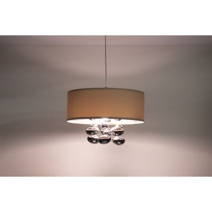 Lustr na lanku BUBBLE 1xE27/60W/230V pr. 50 cm béžová