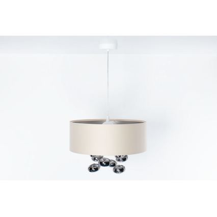 Lustr na lanku BUBBLE 1xE27/60W/230V pr. 50 cm béžová