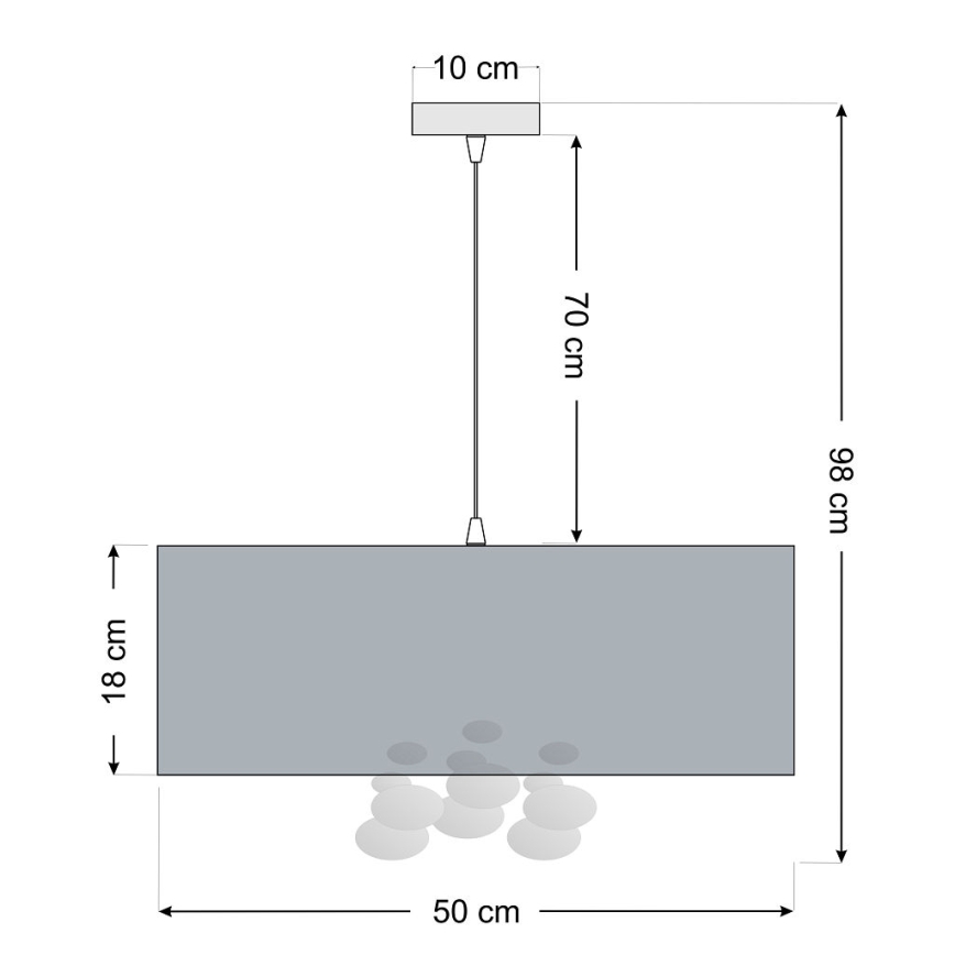 Lustr na lanku BUBBLE 1xE27/60W/230V pr. 50 cm béžová