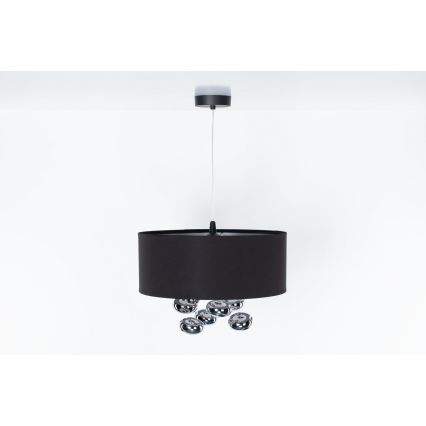 Lustr na lanku BUBBLE 1xE27/60W/230V pr. 50 cm černá