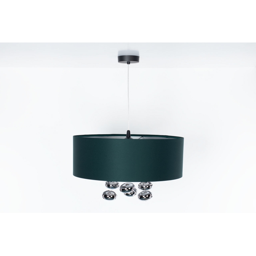 Lustr na lanku BUBBLE 1xE27/60W/230V pr. 50 cm zelená