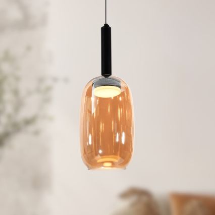 Lustr na lanku BUENO 1xGX53/9W/230V pr. 15 cm kouřová hnědá