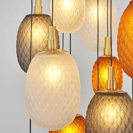 Lustr na lanku CACTUS 16xG9/5W/230V měděná/šedá/bílá