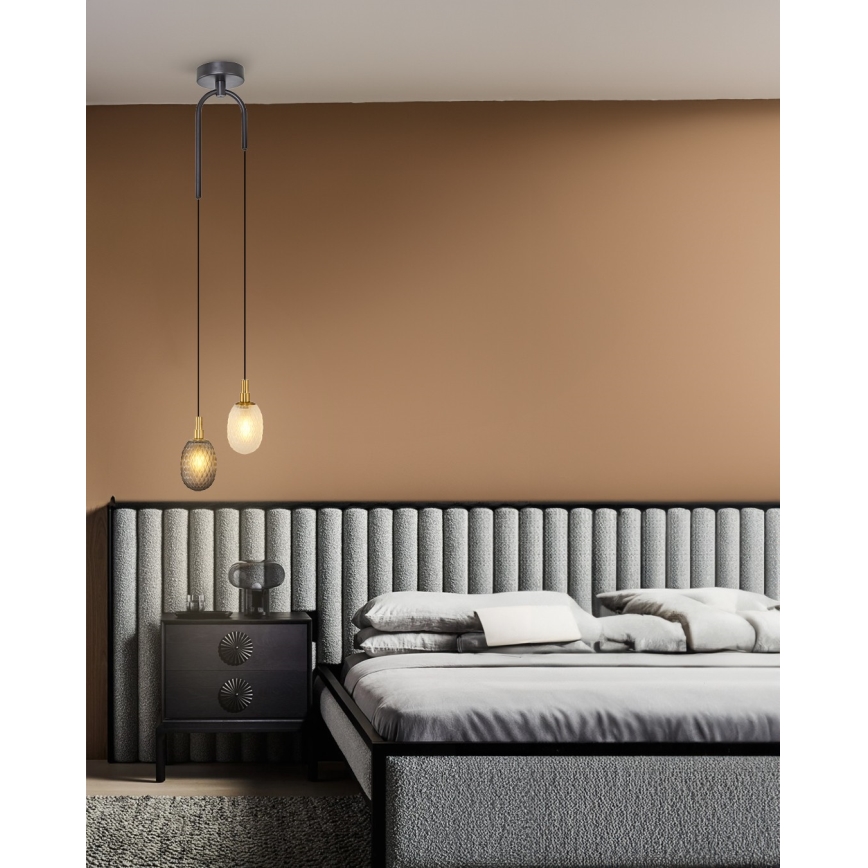 Lustr na lanku CACTUS 2xG9/5W/230V šedá/bílá