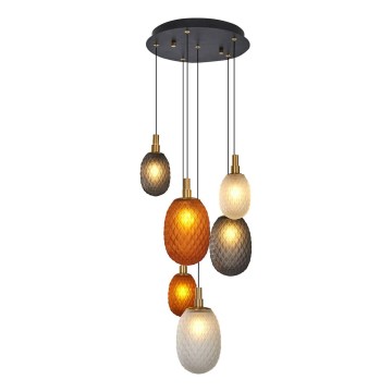 Lustr na lanku CACTUS 6xG9/5W/230V měděná/šedá/bílá