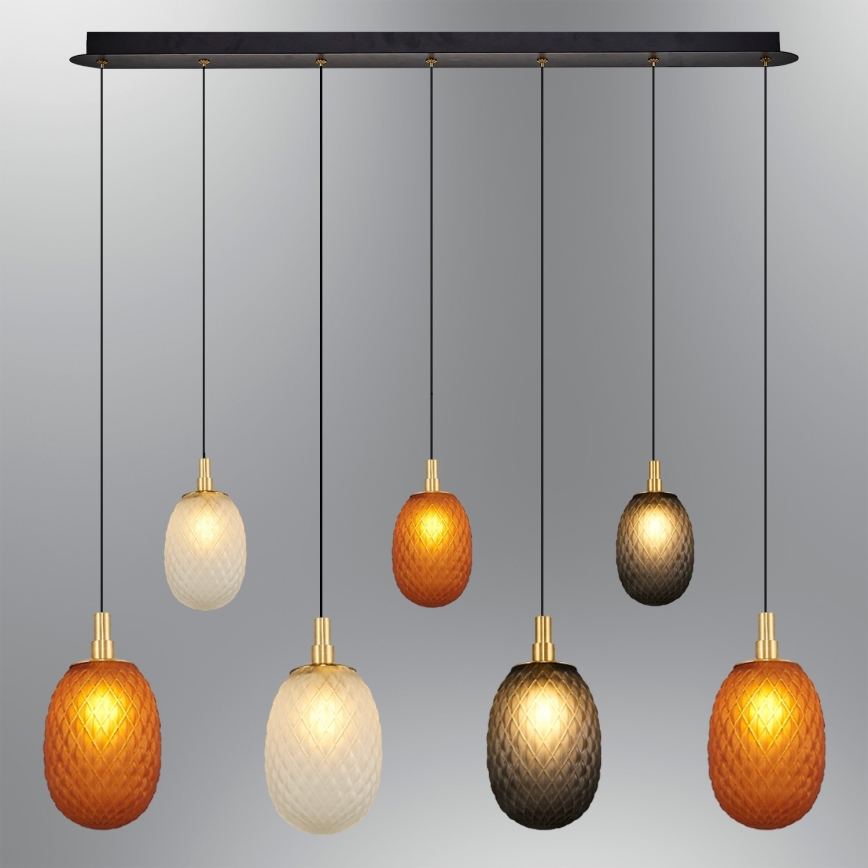 Lustr na lanku CACTUS 7xG9/5W/230V měděná/šedá/bílá