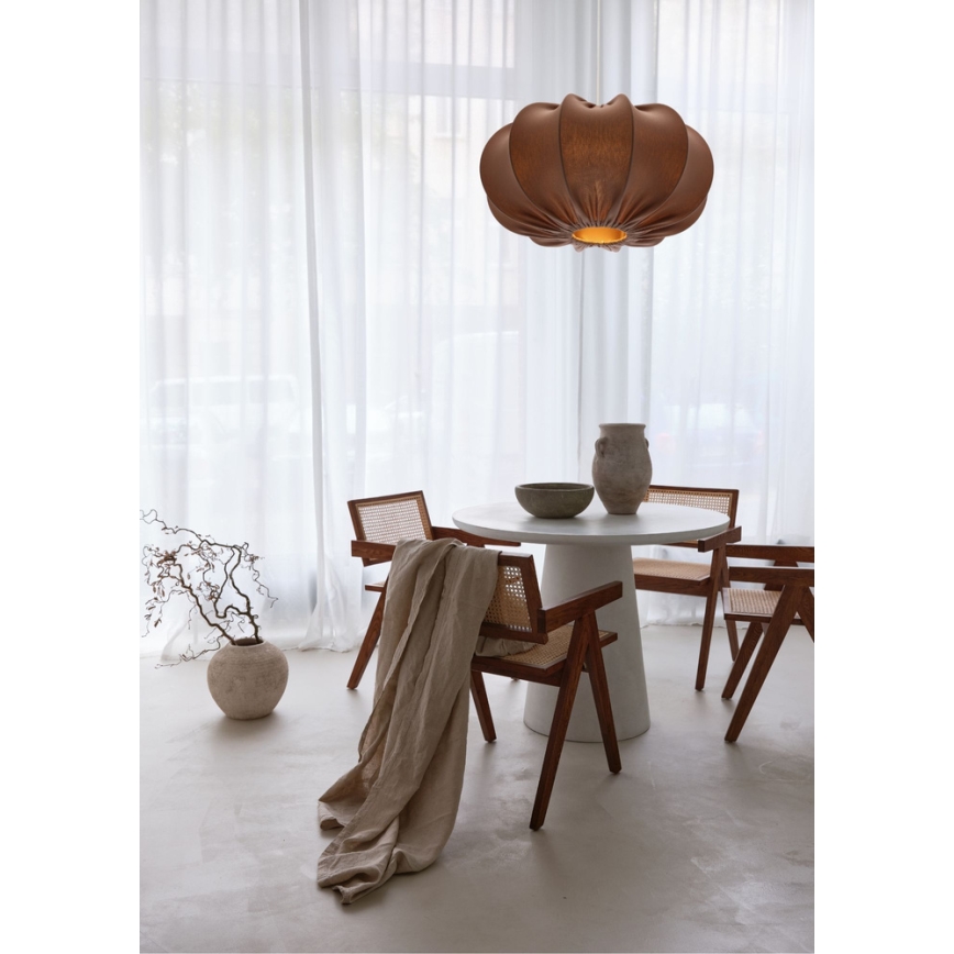 Lustr na lanku CAFEE 1xE27/40W/230V pr. 52 cm hnědá
