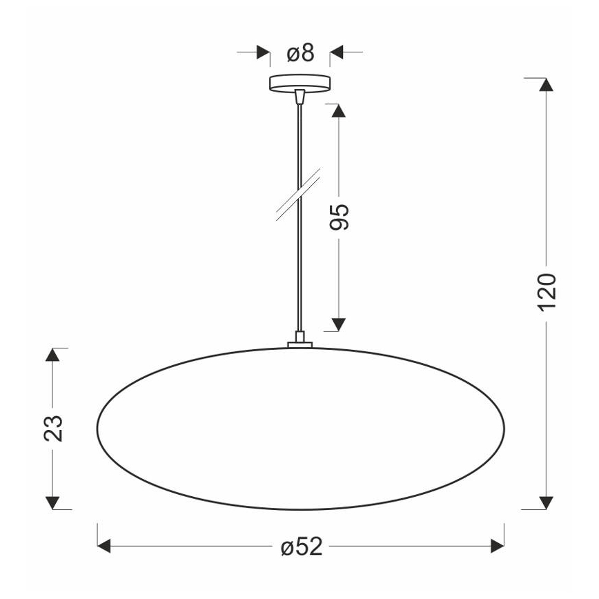 Lustr na lanku CAFEE 1xE27/40W/230V pr. 52 cm hnědá