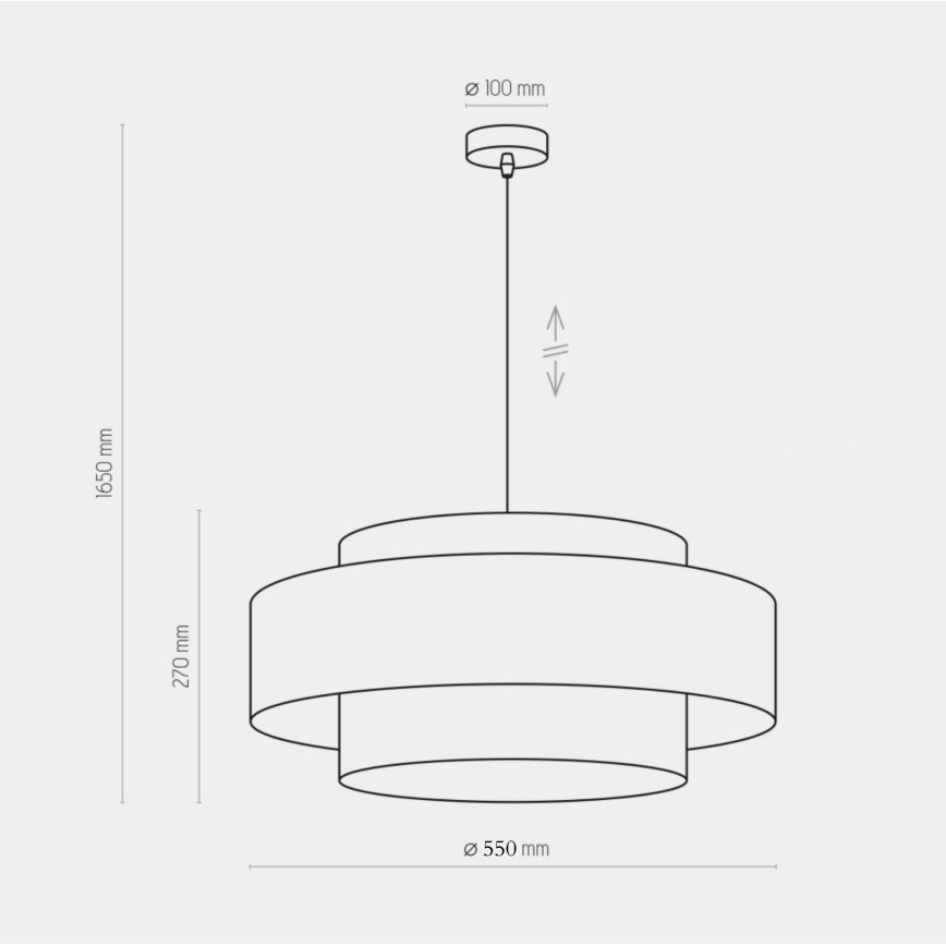 Lustr na lanku CALISTO 1xE27/25W/230V zlatá/černá
