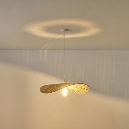 Lustr na lanku CALYPSO 1xE27/15W/230V pr. 55 cm bambus
