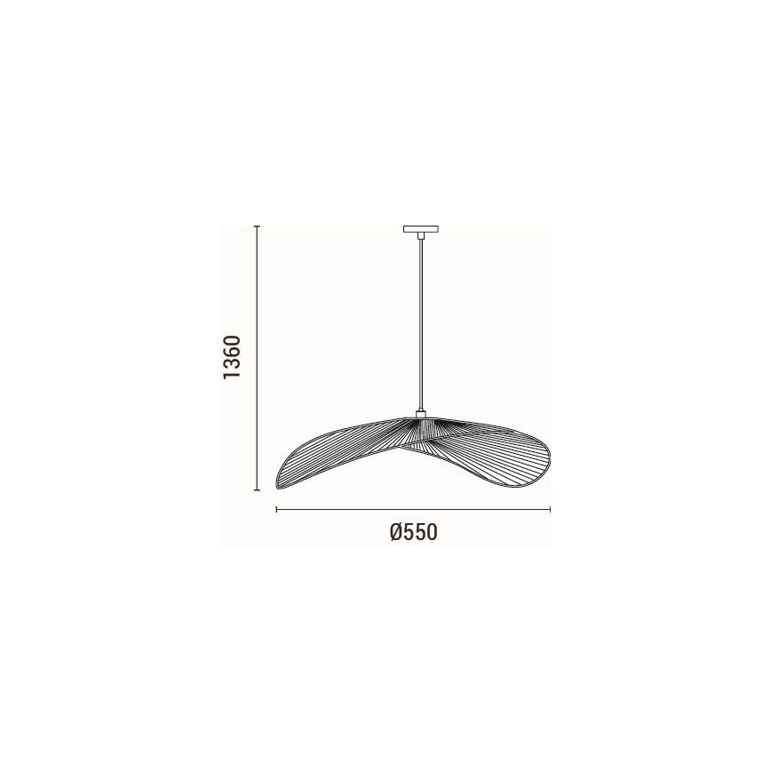 Lustr na lanku CALYPSO 1xE27/15W/230V pr. 55 cm bambus