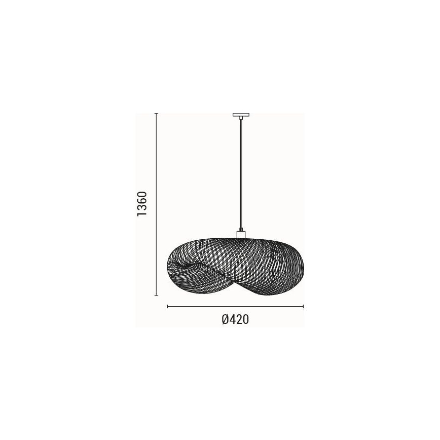 Lustr na lanku CALYPSO 1xE27/40W/230V bambus