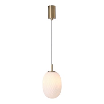 Lustr na lanku CANDY 1xE14/25W/230V bílá pr. 15 cm