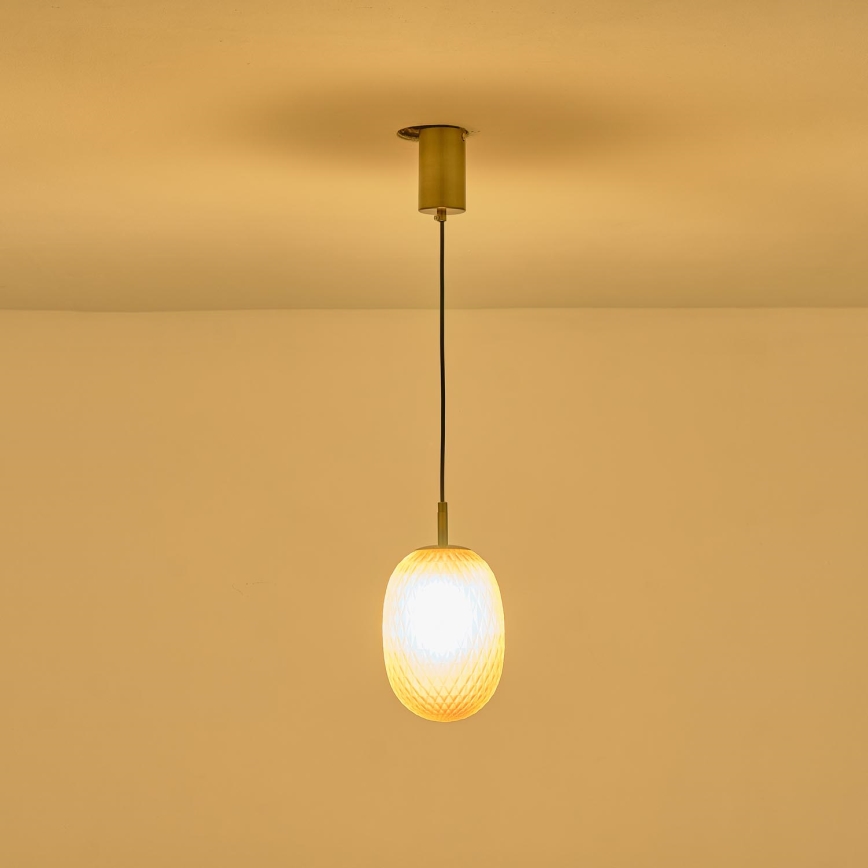 Lustr na lanku CANDY 1xE14/25W/230V bílá pr. 15 cm