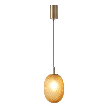 Lustr na lanku CANDY 1xE14/25W/230V hnědá pr. 15 cm