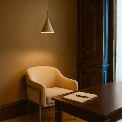 Lustr na lanku CAPITAL 1xGX53/15W/230V pr. 17 cm béžová