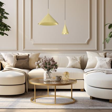 Lustr na lanku CAPITAL 1xGX53/15W/230V pr. 17 cm zlatá