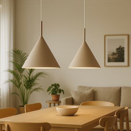 Lustr na lanku CAPITAL 1xGX53/15W/230V pr. 32 cm béžová