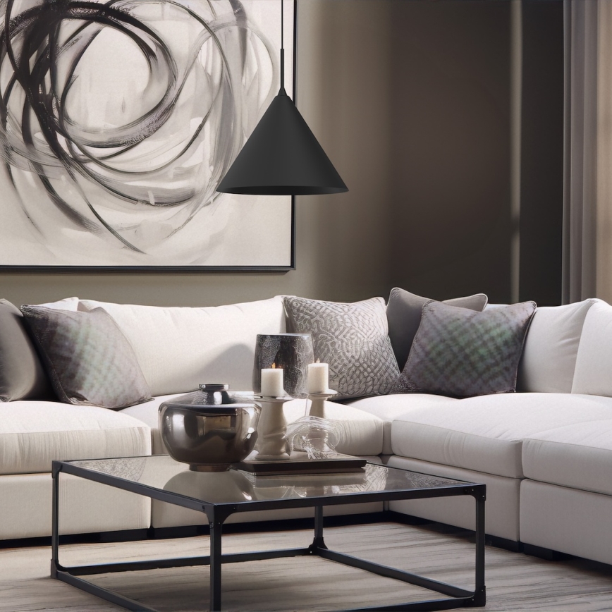 Lustr na lanku CAPITAL 1xGX53/15W/230V pr. 32 cm černá