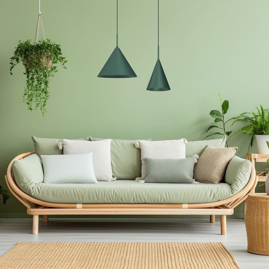 Lustr na lanku CAPITAL 1xGX53/15W/230V pr. 32 cm zelená