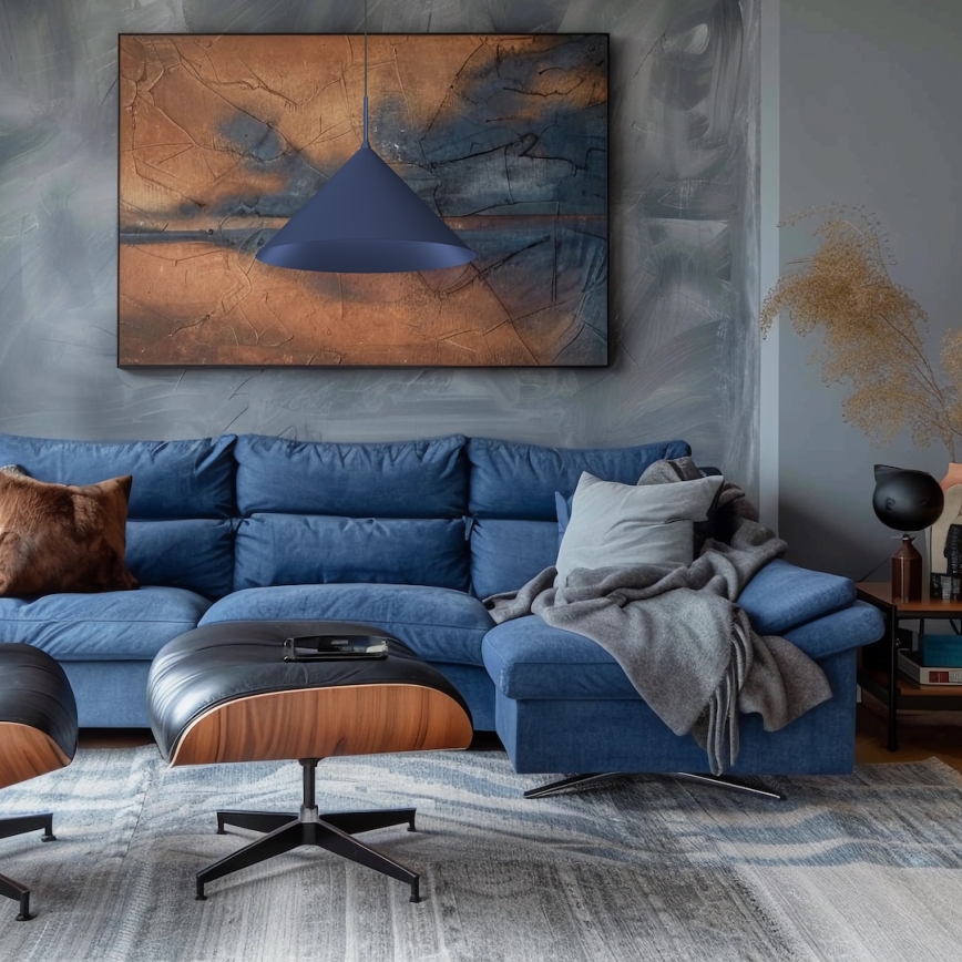 Lustr na lanku CAPITAL 1xGX53/15W/230V pr. 46 cm modrá