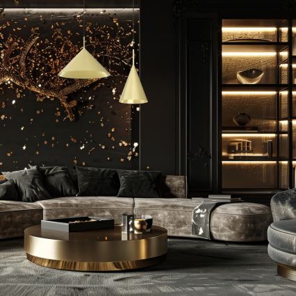 Lustr na lanku CAPITAL 1xGX53/15W/230V pr. 46 cm zlatá