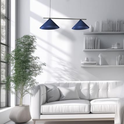 Lustr na lanku CAPITAL 2xGX53/15W/230V modrá