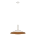 Lustr na lanku CAPRI 1xE27/15W/230V pr. 50 cm bílá/měděná