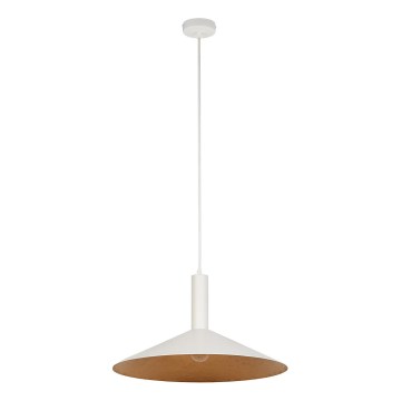 Lustr na lanku CAPRI 1xE27/15W/230V pr. 50 cm bílá/měděná