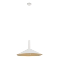 Lustr na lanku CAPRI 1xE27/15W/230V pr. 50 cm bílá/zlatá