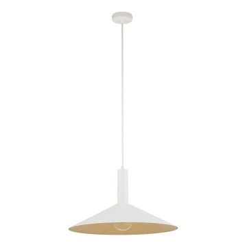 Lustr na lanku CAPRI 1xE27/15W/230V pr. 50 cm bílá/zlatá
