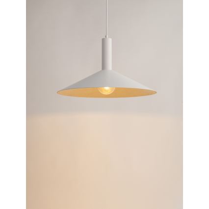 Lustr na lanku CAPRI 1xE27/15W/230V pr. 50 cm bílá/zlatá