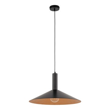 Lustr na lanku CAPRI 1xE27/15W/230V pr. 50 cm černá/měděná