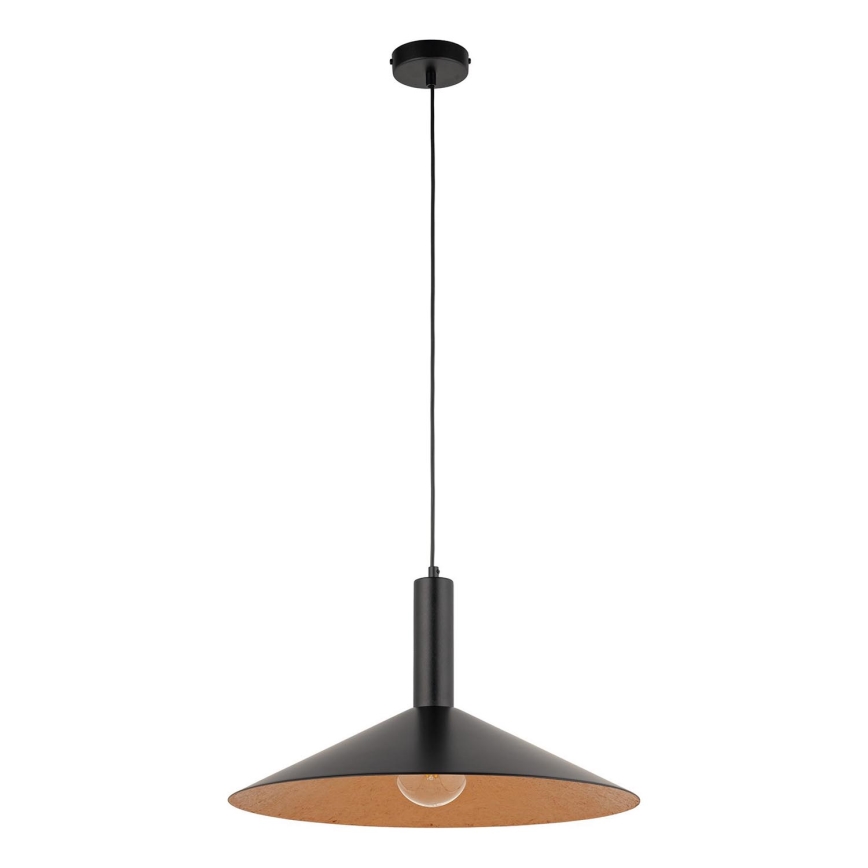 Lustr na lanku CAPRI 1xE27/15W/230V pr. 50 cm černá/měděná