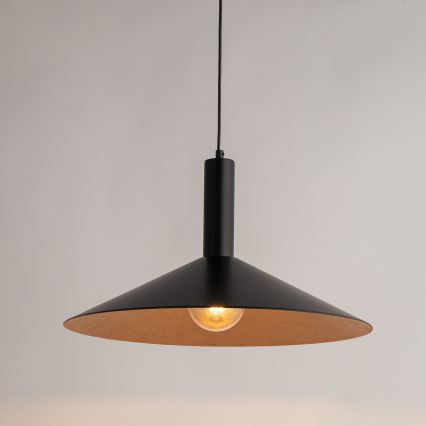 Lustr na lanku CAPRI 1xE27/15W/230V pr. 50 cm černá/měděná