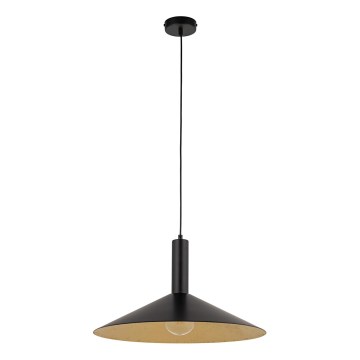 Lustr na lanku CAPRI 1xE27/15W/230V pr. 50 cm černá/zlatá